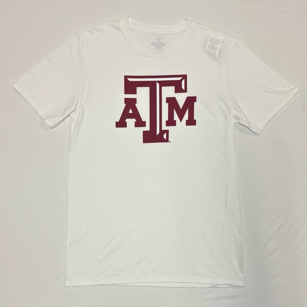 Texas A&M Aggies White Logo Tee Fanatics Unisex Medium Cotton
